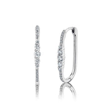 Load image into Gallery viewer, ROUND CUT DIAMOND OBLONG HOOP EARRING - MICHAEL K. JEWELERS
