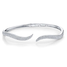Load image into Gallery viewer, CURVY PAVE DIAMOND OPEN BANGLE - MICHAEL K. JEWELERS