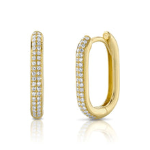 Load image into Gallery viewer, DOUBLE ROW DIAMOND OVAL HOOP EARRING - MICHAEL K. JEWELERS