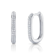 Load image into Gallery viewer, DOUBLE ROW DIAMOND OVAL HOOP EARRING - MICHAEL K. JEWELERS