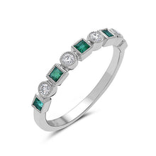 Load image into Gallery viewer, ROUND AND PRINCESS CUT DIAMOND BAND RING - MICHAEL K. JEWELERS