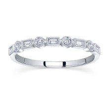 Load image into Gallery viewer, ROUND AND EMERALD CUT DIAMOND BAND