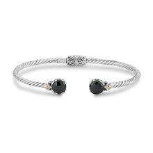 Load image into Gallery viewer, SILVER/18K ROUND TWISTED CABLE BANGLE - MICHAEL K. JEWELERS