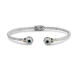 SILVER/18K ROUND TWISTED CABLE BANGLE - MICHAEL K. JEWELERS