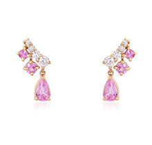 Load image into Gallery viewer, PINK SAPPHIRE PEAR & DIAMOND EARRINGS - MICHAEL K. JEWELERS
