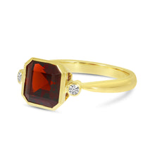 Load image into Gallery viewer, GARNET SQUARE DIAMOND RING - MICHAEL K. JEWELERS