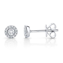 Load image into Gallery viewer, HALO ROUND DIAMOND EARRING STUD - MICHAEL K. JEWELERS