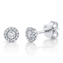 Load image into Gallery viewer, HALO ROUND DIAMOND EARRING STUD - MICHAEL K. JEWELERS