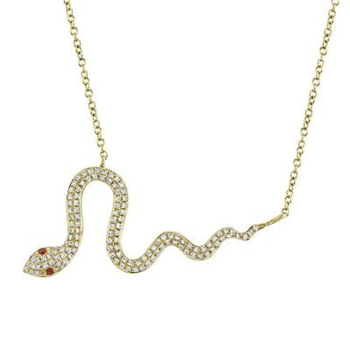 DIAMOND AND RUBY SNAKE NECKLACE - MICHAEL K. JEWELERS