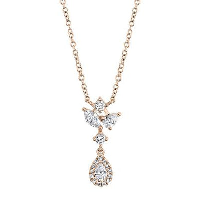 DIAMOND NECKLACE WITH PEAR SHAPE CLUSTERS - MICHAEL K. JEWELERS