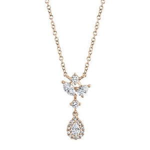 DIAMOND NECKLACE WITH PEAR SHAPE CLUSTERS - MICHAEL K. JEWELERS