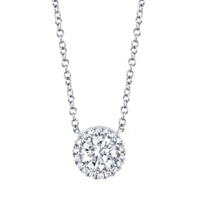 Load image into Gallery viewer, SOLITARE HALO DIAMOND NECKLACE - MICHAEL K. JEWELERS