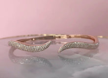 Load image into Gallery viewer, ROSE GOLD DIAMOND PAVE OPEN BANGLE - MICHAEL K. JEWELERS