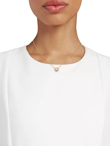 SINGLE PEARL DIAMOND HALO NECKLACE - MICHAEL K. JEWELERS