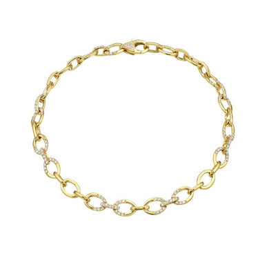 OVAL PAPERCLIP DIAMOND BRACELET