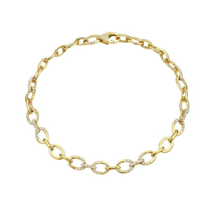 OVAL PAPERCLIP DIAMOND BRACELET