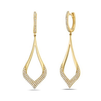 OPEN TEARDROP DIAMOND HOOP EARRING