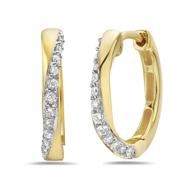 TWIST HOOP DIAMOND EARRING