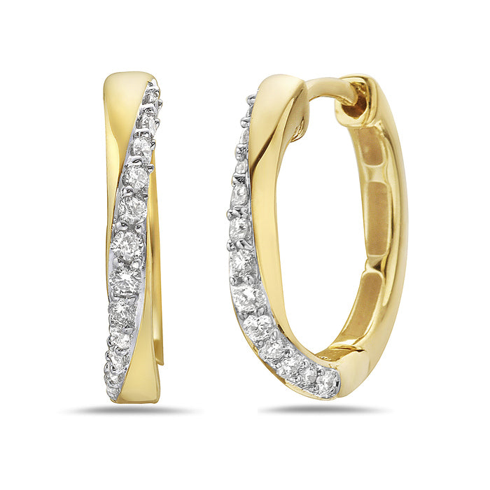 TWIST HOOP DIAMOND EARRING