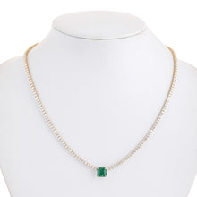 Load image into Gallery viewer, YELLOW GOLD EMERALD AND DIAMOND NECKLACE - MICHAEL K. JEWELERS