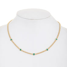Load image into Gallery viewer, YELLOW GOLD EMERALD DIAMOND NECKLACE - MICHAEL K. JEWELERS