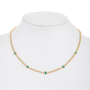 YELLOW GOLD EMERALD DIAMOND NECKLACE - MICHAEL K. JEWELERS