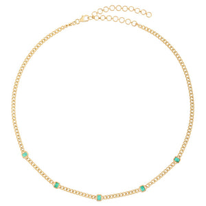 YELLOW GOLD EMERALD DIAMOND NECKLACE - MICHAEL K. JEWELERS