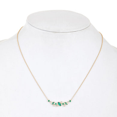 YELLOW GOLD EMERALD AND DIAMOND NECKLACE - MICHAEL K. JEWELERS