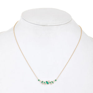 YELLOW GOLD EMERALD AND DIAMOND NECKLACE - MICHAEL K. JEWELERS