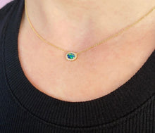 Load image into Gallery viewer, OVAL HALO DIAMOND OPAL NECKLACE - MICHAEL K. JEWELERS