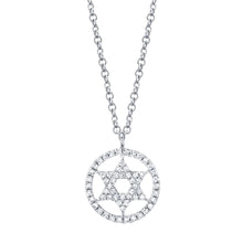 Load image into Gallery viewer, DIAMOND STAR OF DAVID CIRCLE PENDANT - MICHAEL K. JEWELERS