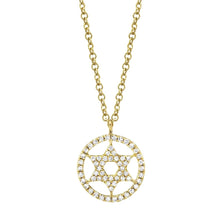 Load image into Gallery viewer, DIAMOND STAR OF DAVID CIRCLE PENDANT - MICHAEL K. JEWELERS