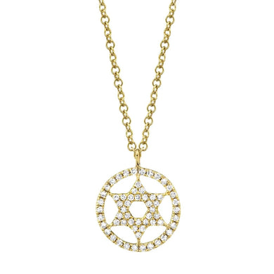 DIAMOND STAR OF DAVID CIRCLE PENDANT - MICHAEL K. JEWELERS