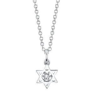 DIAMOND ACCENT IN STAR OF DAVID NECKLACE - MICHAEL K. JEWELERS