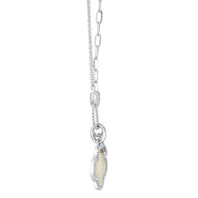 Load image into Gallery viewer, DIAMOND MOTHER OF PEARL CLOVER PAPER CLIP LINK NECKLACE - MICHAEL K. JEWELERS