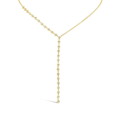 ONE SIDED DIAMOND BEZEL LARIAT NECKLACE - MICHAEL K. JEWELERS