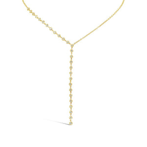 ONE SIDED DIAMOND BEZEL LARIAT NECKLACE - MICHAEL K. JEWELERS