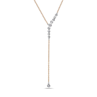 BEZEL SET DIAMOND LARIAT NECKLACE - MICHAEL K. JEWELERS