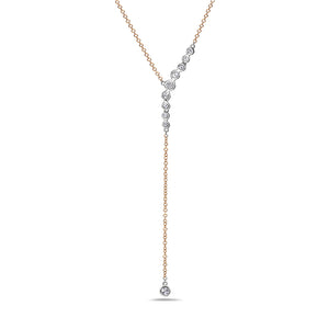 BEZEL SET DIAMOND LARIAT NECKLACE - MICHAEL K. JEWELERS