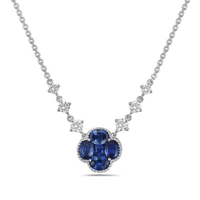 FLOWER DIAMOND SAPPHIRE NECKLACE