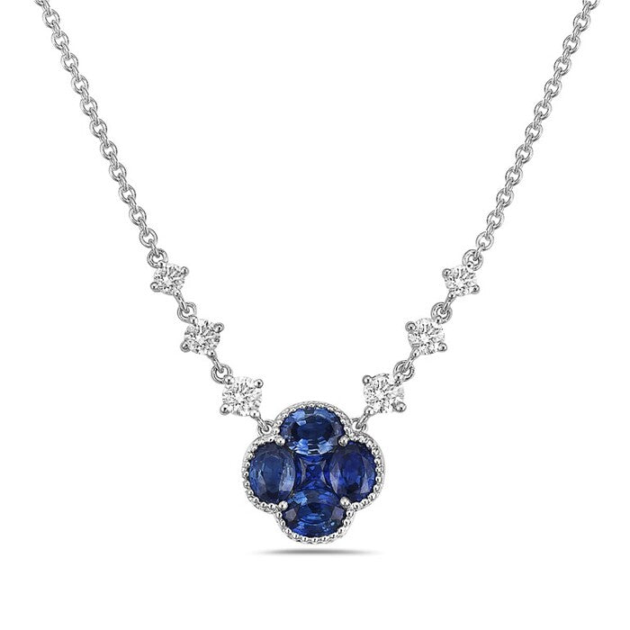 FLOWER DIAMOND SAPPHIRE NECKLACE