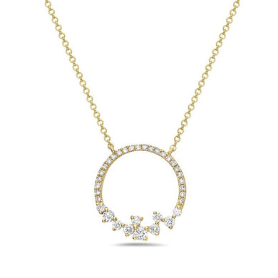 DIAMOND CLUSTER CIRCLE NECKLACE