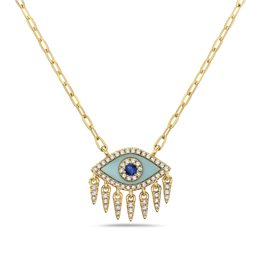 EVIL EYE TURQUOISE LINK NECKLACE - MICHAEL K. JEWELERS