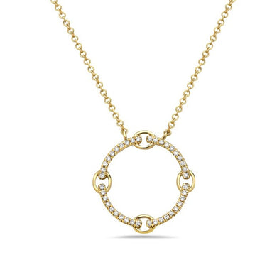 DIAMOND CIRCLE LINK PENDANT NECKLACE