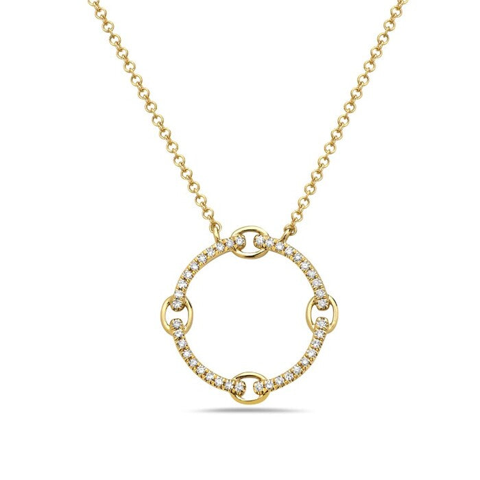 DIAMOND CIRCLE LINK PENDANT NECKLACE
