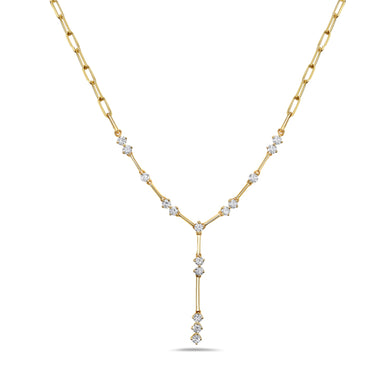PAPER CLIP DROP DIAMOND NECKLACE