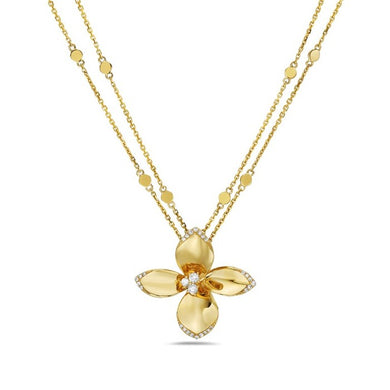 DOUBLE STRAND FLOWER DIAMOND NECKLACE