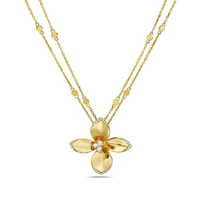 DOUBLE STRAND FLOWER DIAMOND NECKLACE
