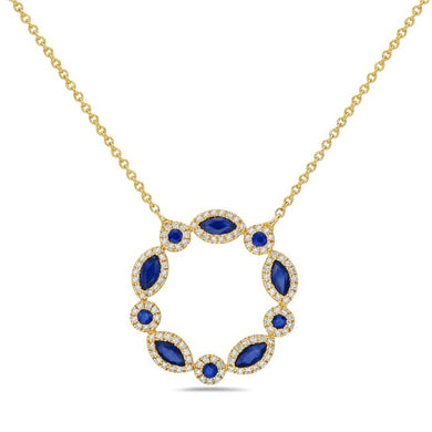 MARQUISE AND ROUND HALO CIRCLE DIAMOND NECKLACE