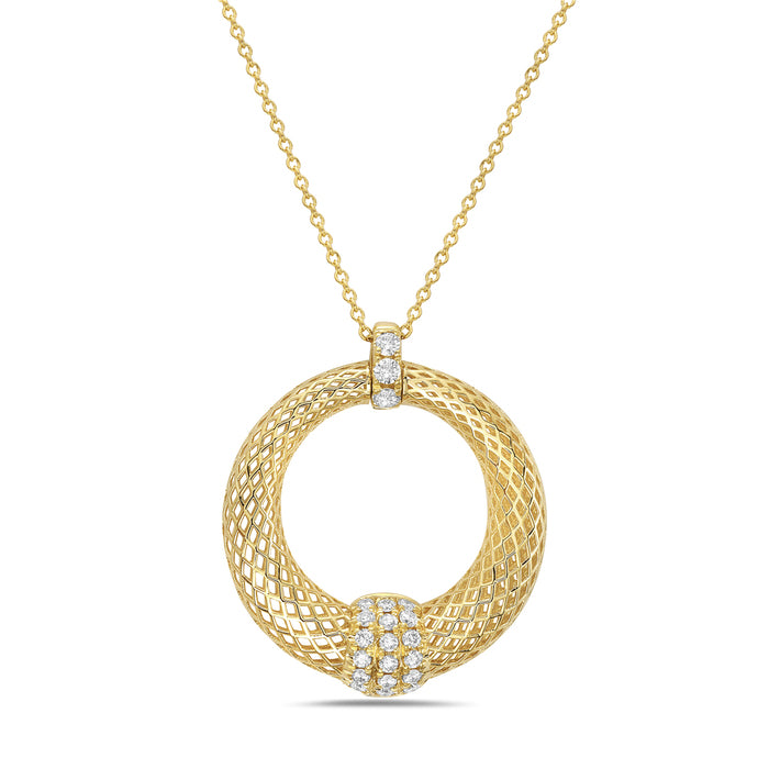 CIRCLE WOVEN DIAMOND NECKLACE